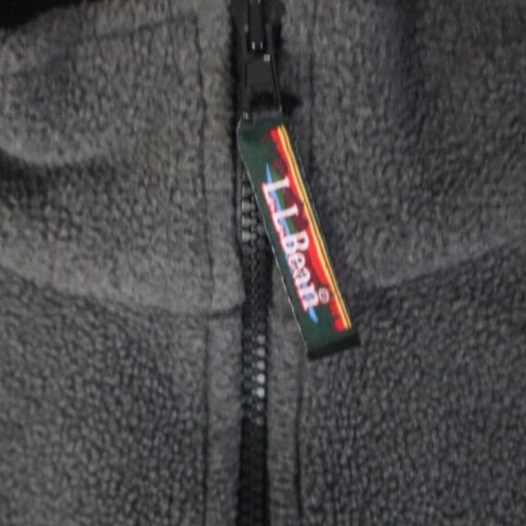 Vintage L.L. Bean Sweater Vest Men's XL Gray Fleece Stand-Up Collar Full Zip - Picture 4 of 7